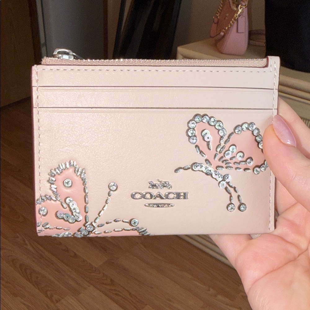 Coach skinny mini wallet butterfly print